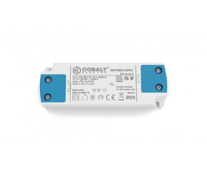 Zasilacz LED CobaltElectro PFV 24V 15W IP20 B