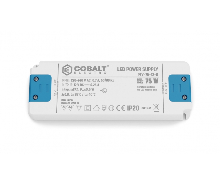 Zasilacz LED CobaltElectro PFV 12V 75W IP20 B