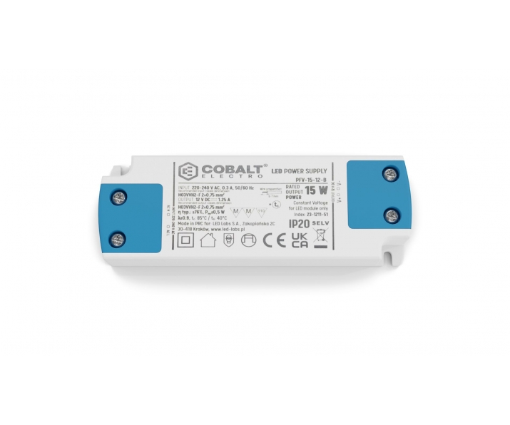 Zasilacz LED Cobalt Electro PFV 12V 15W IP20 B