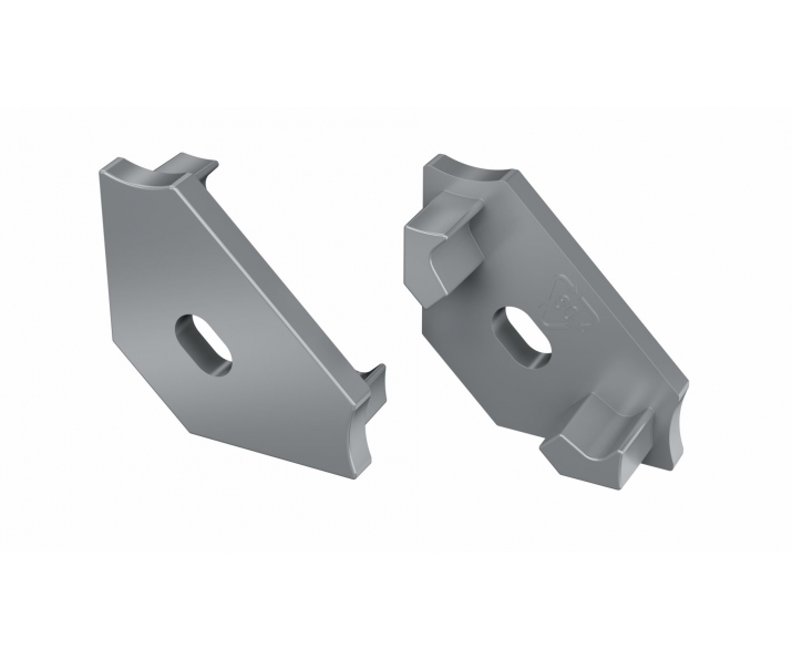 Zaślepka do profilu LUMINES C srebrna lakierowana z otworem