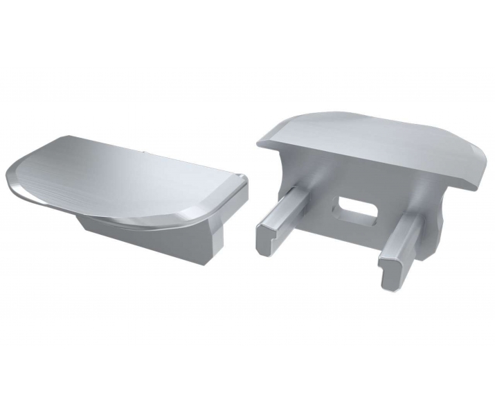 Zaślepka do profilu LUMINES B srebrna lakierowana z otworem okrągła