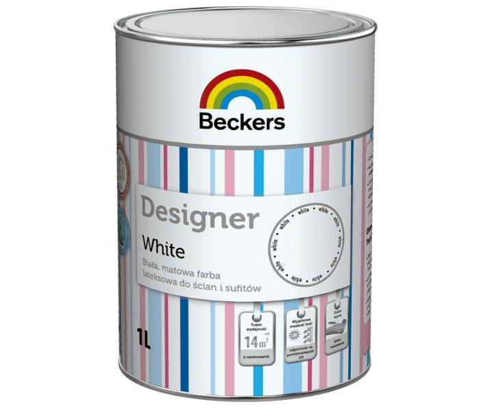 Farba lateksowa Beckers Designer White 1L biała