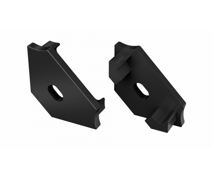 Zaślepka ALU do profilu LED LUMINES C czarna z otworem