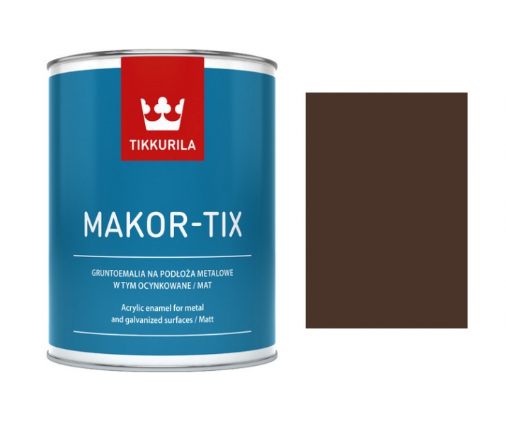Tikkurila Makor-tix farba do dachu ocynk 3L brąz czekoladowy