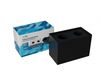 Oprawa natynkowa KALA 2x kwadrat czarna