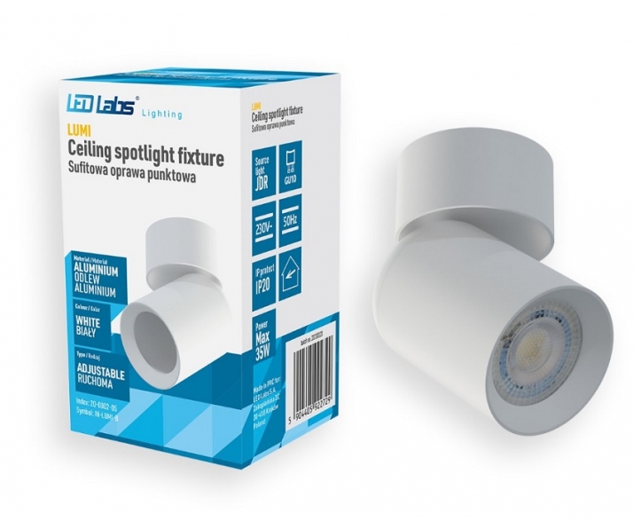 Oprawa natynkowa LUMI obrotowa biała