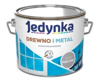 Farba do drewna i metalu Szary Połysk 10L  Jedynka 00457372