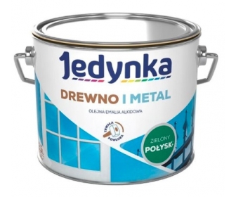 Farba do drewna metalu Zielony Połysk 5L  Jedynka 00457376