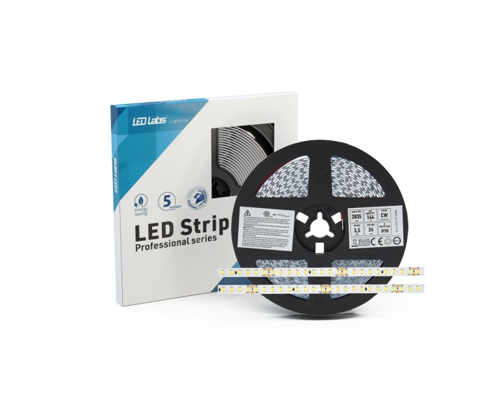 Taśma LED PRO 3Y 24V 720 LED 2835 SMD 5.5W CW 180lm/W
