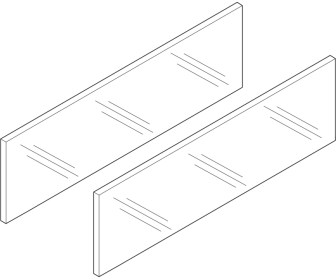 LEGRABOX element dekoracyjny - bok, wysokość 138 mm, dł. 550 mm, szkło przezroczyste, 2 szt. w kpl. , do LEGRABOX free, przejrz
