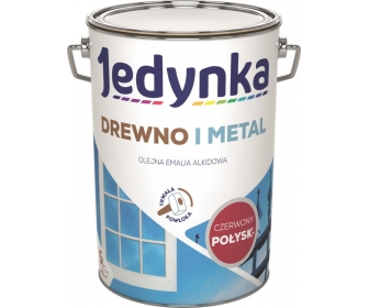 Farba do drewna i metalu Czerwony Połysk 5L  Jedynka 00457346