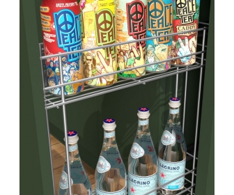 Kosz cargo 200 dwupoziomowy STANDARD, mocowanie boczne, P22 srebrny, NOMET W-2313M-200.P22