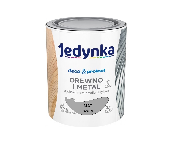 Jedynka Deco&Protect emalia akrylowa Szary Mat 0,7L