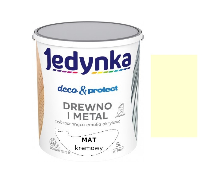 Jedynka Deco&Protect Drewno i Metal Mat Kremowy 0,7L