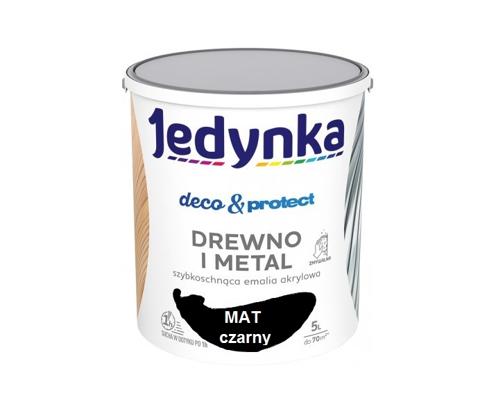 Jedynka Deco&Protect Drewno i Metal Mat Czarny 0,7L