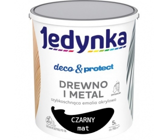 Jedynka Deco&Protect Drewno i Metal Mat Czarny 5L