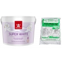 Super White 10L farba lateksowa biała z folią malarską Standard 4mx5m, Tikkurila