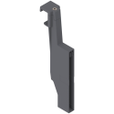 ORGA-LINE TANDEMBOX antaro uchwyt listwy poprzecznej, wys D, R7037 ciemnoszara, do szuflady z wysokim frontem