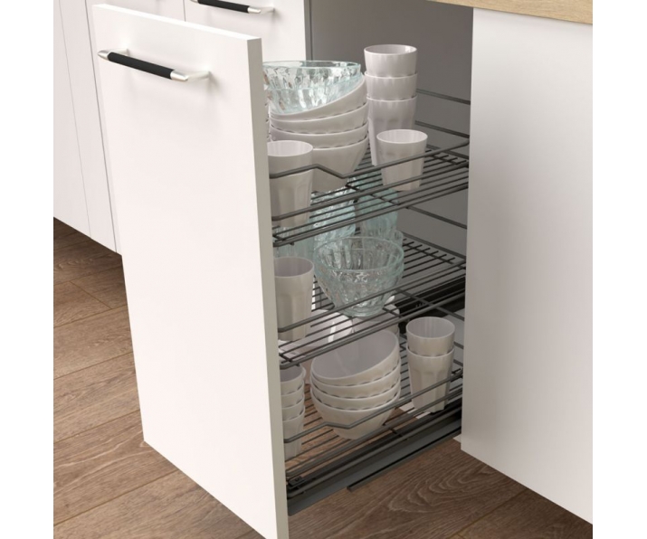 Kosz cargo 400 dwupoziomowy STANDARD PRO, mocowanie dolne, P1 biały, NOMET W-2331M-400.P1