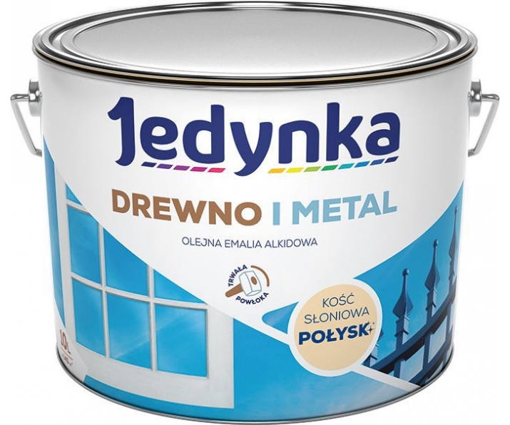 Farba Jedynka do drewna i metalu Kremowa Połysk 10L
