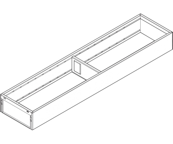 AMBIA-LINE  ramki do szuflady standardowej, do LEGRABOX/MERIVOBOX, stal,     dł. 500 mm, szerokość 100 mm+szary indium mat*P/U:
