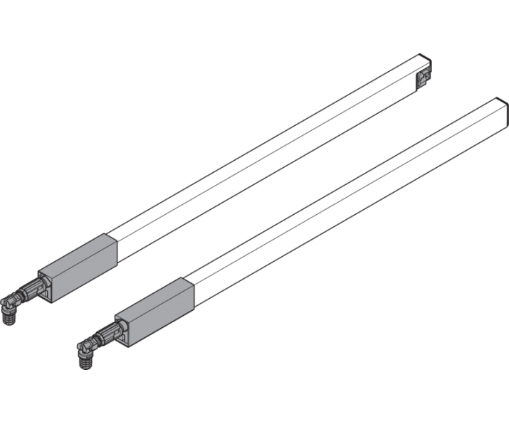 BLUM ZRG.437RSI Reling podłużny TANDEMBOX antaro (górny), dł. 500 mm, lewy/prawy, szary, 30 sztuk