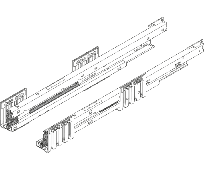 BLUM 450.5001B Prowadnica MERIVOBOX, 40 kg, dł. NL 500 mm, prawy+lewy, cynkowana, 8 sztuk