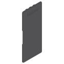 LEGRABOX Zaślepka, za korpusem, lewy, prawy, wysokość M/C/F/K, prostokątna, symetr., pogłębiony (blum)+antracyt mat*P/U: 1000