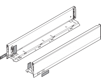 Bok LEGRABOX pure, wys. M (90.5 mm), dł. 650 mm, lewy/prawy, czarny mat