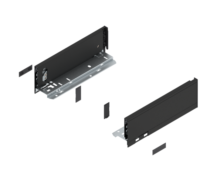 Bok LEGRABOX pure, wys. M (90.5 mm), dł. 270 mm, lewy/prawy, czarny mat