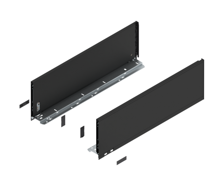 Bok LEGRABOX pure, wys. C (177 mm), dł. 550 mm, lewy/prawy, czarny mat