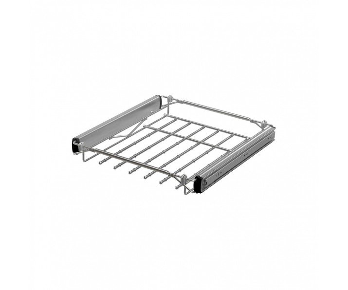WIESZAK NA SPODNIE szer 540-700 P22 srebrny + miękki domyk