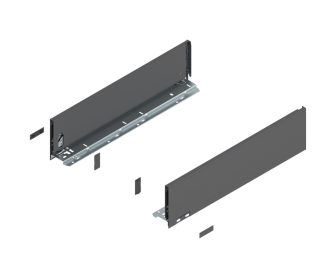 Bok szuflady LEGRABOX, wys. K (128,5 mm), dł. 500 mm, lewy/prawy, antracyt mat