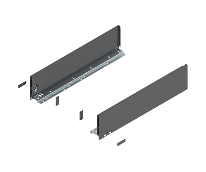 Bok szuflady LEGRABOX, wys. K (128,5 mm), dł. 550 mm, lewy/prawy, antracyt mat