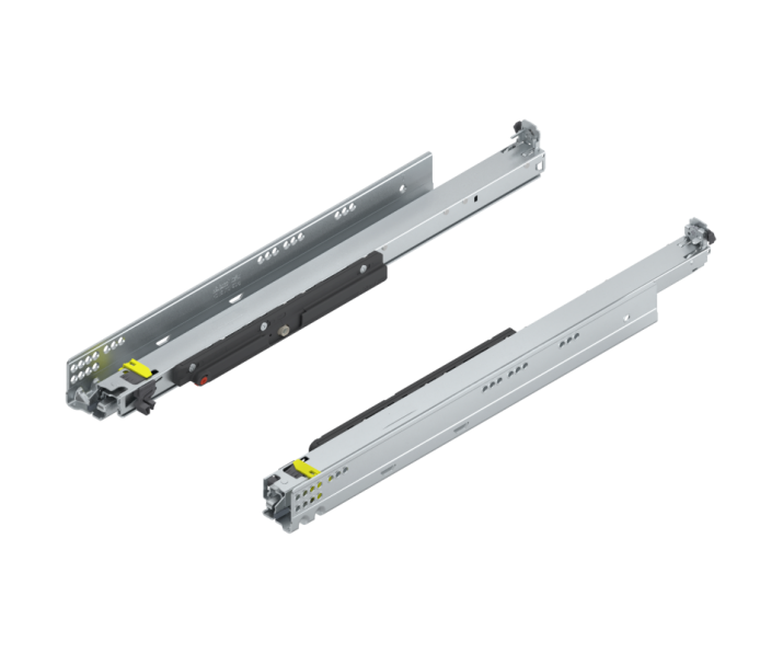MOVENTO z TIP-ON, pełny wysuw do szuflady drewnianej, 70 kg, dł. 500 mm, wymaga sprzęgła, lewa/prawa, cynkowana