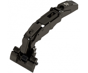 CLIP top Zawias z szerokim kątem otwarcia i zerowym uskokiem 155°, czarny, Drzwi nakładane, bez sprężyny, puszka: INSERTA, BLUM