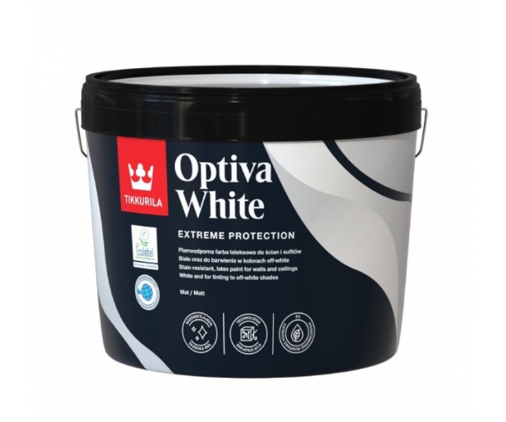 Tikkurila Optiva White 9L kolor Porcelain