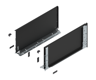 Komplet boków LEGRABOX wys F, 500mm, czarny, BLUM 770F5001S
