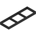 AMBIA-LINE  ramki do szuflady standardowej, do LEGRABOX/MERIVOBOX, stal, dł. 650 mm, szerokość 200 mm, czarny carbon mat