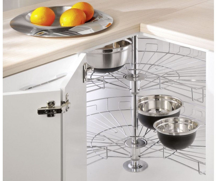 Półka obrotowa 3/4 690 srebrna  P22