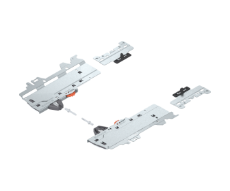 Zestaw jednostka + zabierak + adapter do MERIVOBOX z TIP-ON / BLUMOTION, Typ S0, 270 – 349mm, biały, BLUM T60H4040