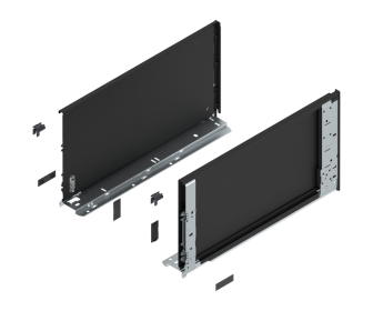 Komplet boków LEGRABOX wys F, 450mm, czarny, BLUM 770F4501S