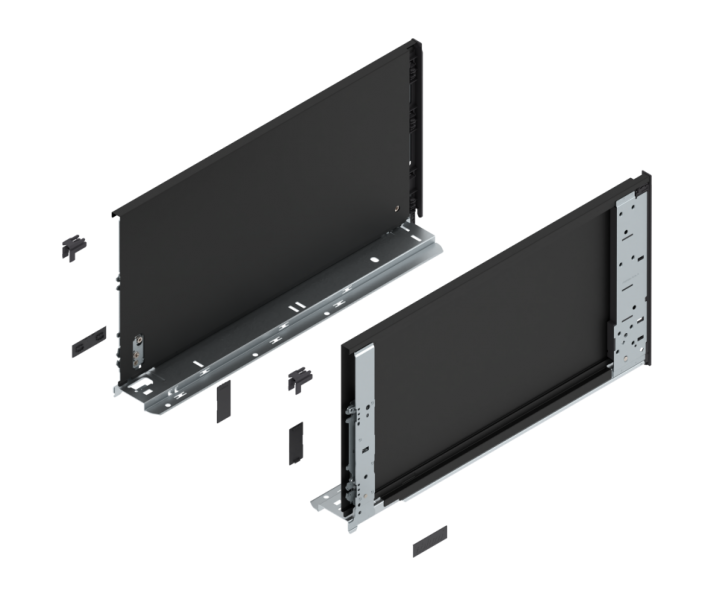 Komplet boków LEGRABOX wys F, 450mm, czarny, BLUM 770F4501S