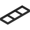 AMBIA-LINE  ramki do szuflady standardowej, do LEGRABOX/MERIVOBOX, stal, dł. 600 mm, szerokość 200 mm, czarny carbon mat