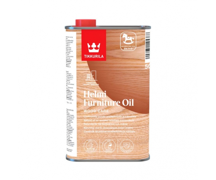 TIKKURILA Helmi Furniture Oil 0,5L półpołysk, olej do blatów i mebli drewnianych bezbarwny