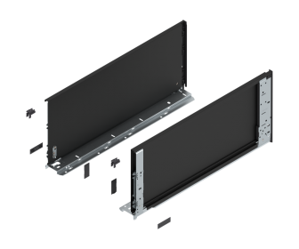 Komplet boków LEGRABOX wys F, 550mm, czarny, BLUM 770F5501S