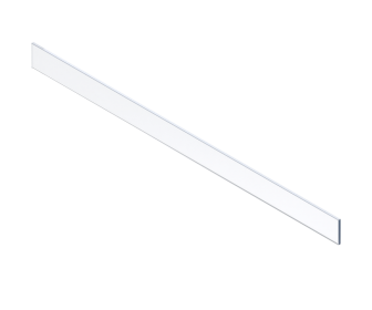 MERIVOBOX element dekoracyjny - przód, wysokość E, szer. korpusu KB 1200 mm (18/19 mm), szkło przezroczyste (1058 x 75)