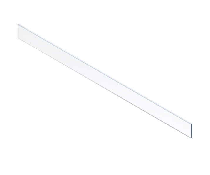 MERIVOBOX element dekoracyjny - przód, wysokość E, szer. korpusu KB 1200 mm (18/19 mm), szkło przezroczyste (1058 x 75)