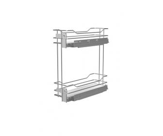 Kosz cargo mini 150 dwupoziomowy PRESTIGE, pełne dno, prawy, G2 chrom, NOMET W-2313C-150P.G2