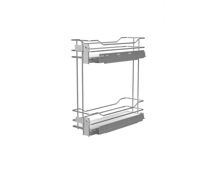 Kosz cargo mini 150 dwupoziomowy PRESTIGE, pełne dno, prawy, G2 chrom, NOMET W-2313C-150P.G2